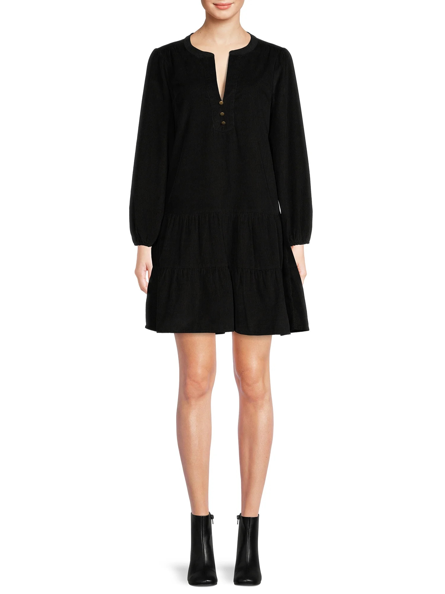 Time and Tru Women's Woven Tiered Dress - Walmart.com | Walmart (US)