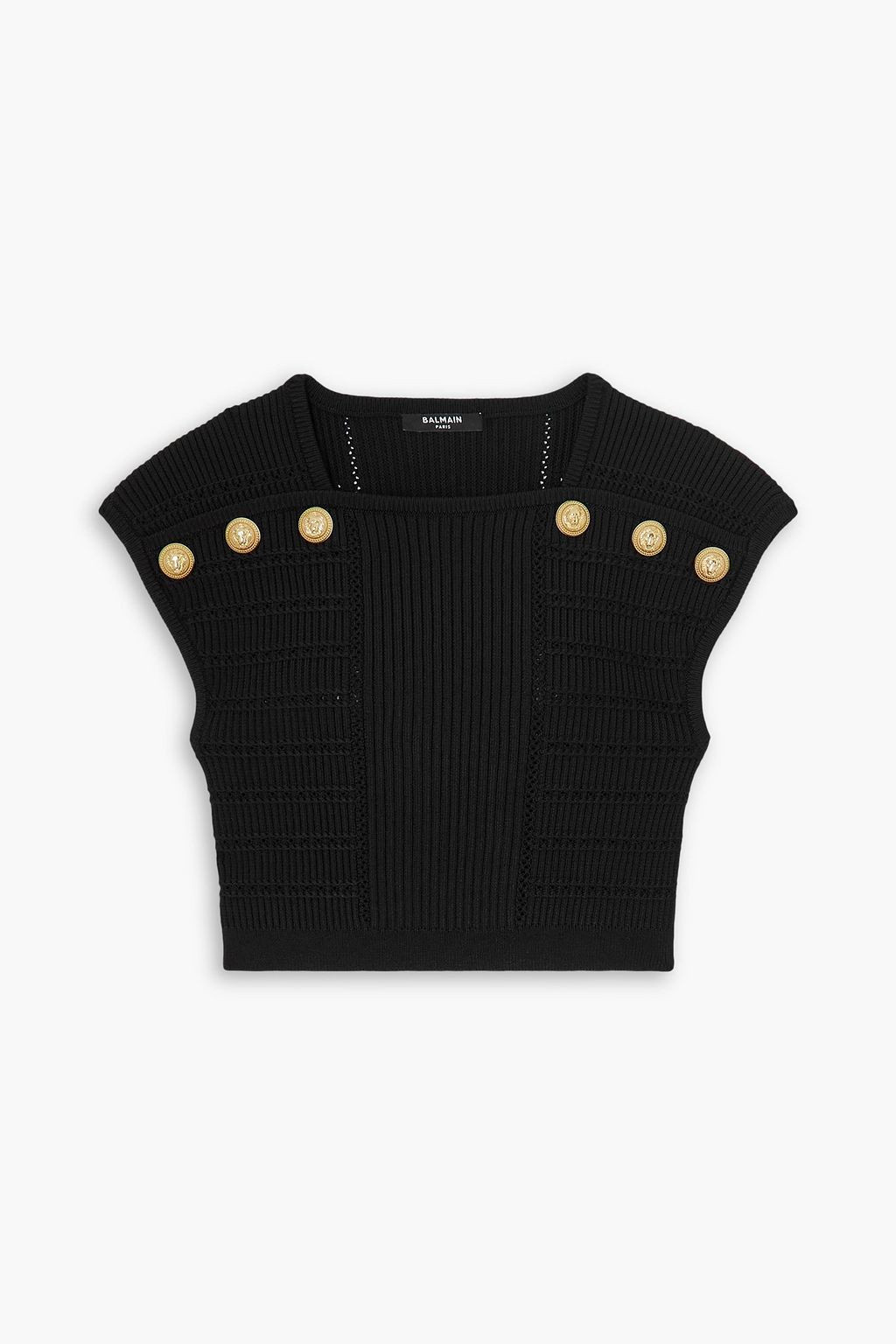 Cropped button-embellished ribbed-knit top | The Outnet (UK and Europe)