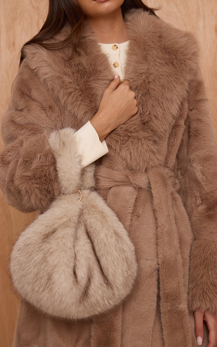 Mink Faux Fur Zipped Shoulder Bag | PrettyLittleThing UK