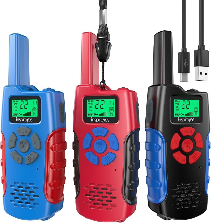 Walkie Talkies for Kids Rechargeable,Toys for Boys and Girls Ages 3-12, 3 Pack Long Range 2-Way R... | Amazon (US)