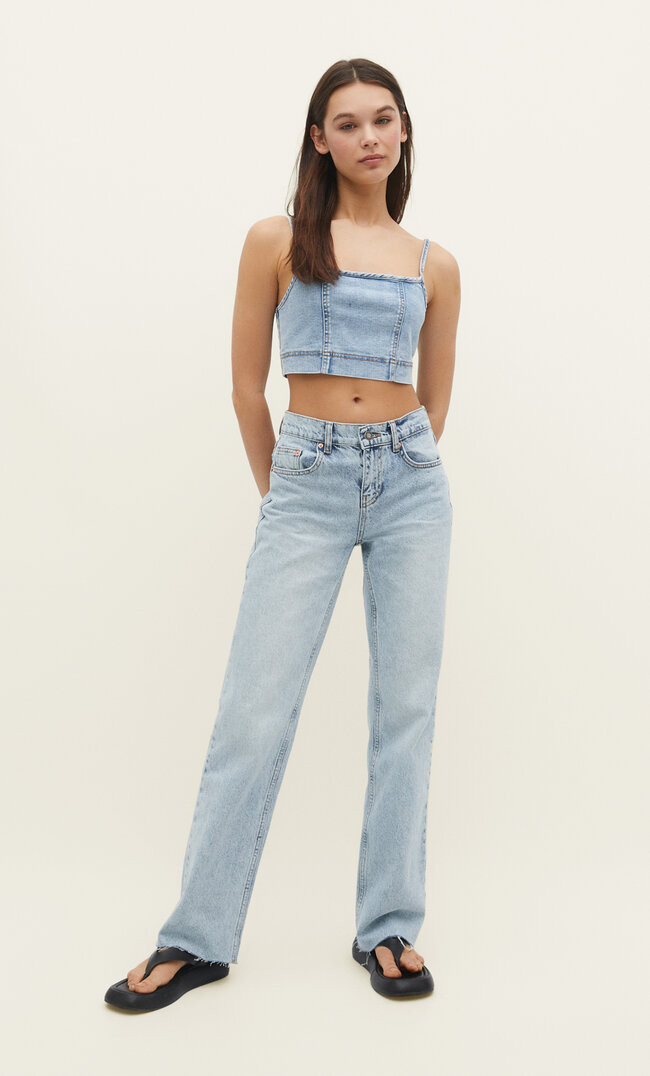 Low-cut straight fit jeans | Stradivarius (UK)