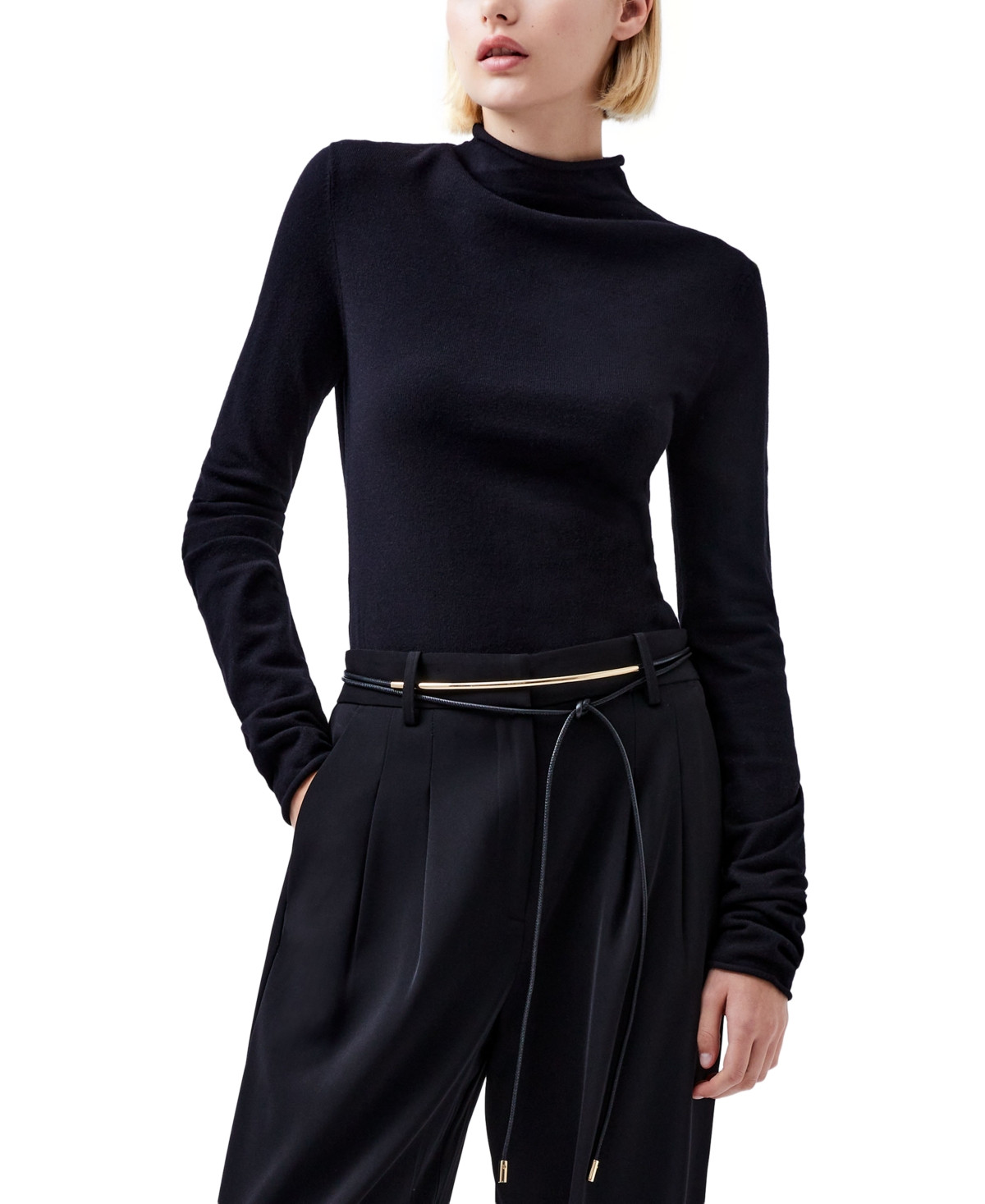 French Connection Women's Cozysoft Mock-Neck Sweater - Black | Macy's