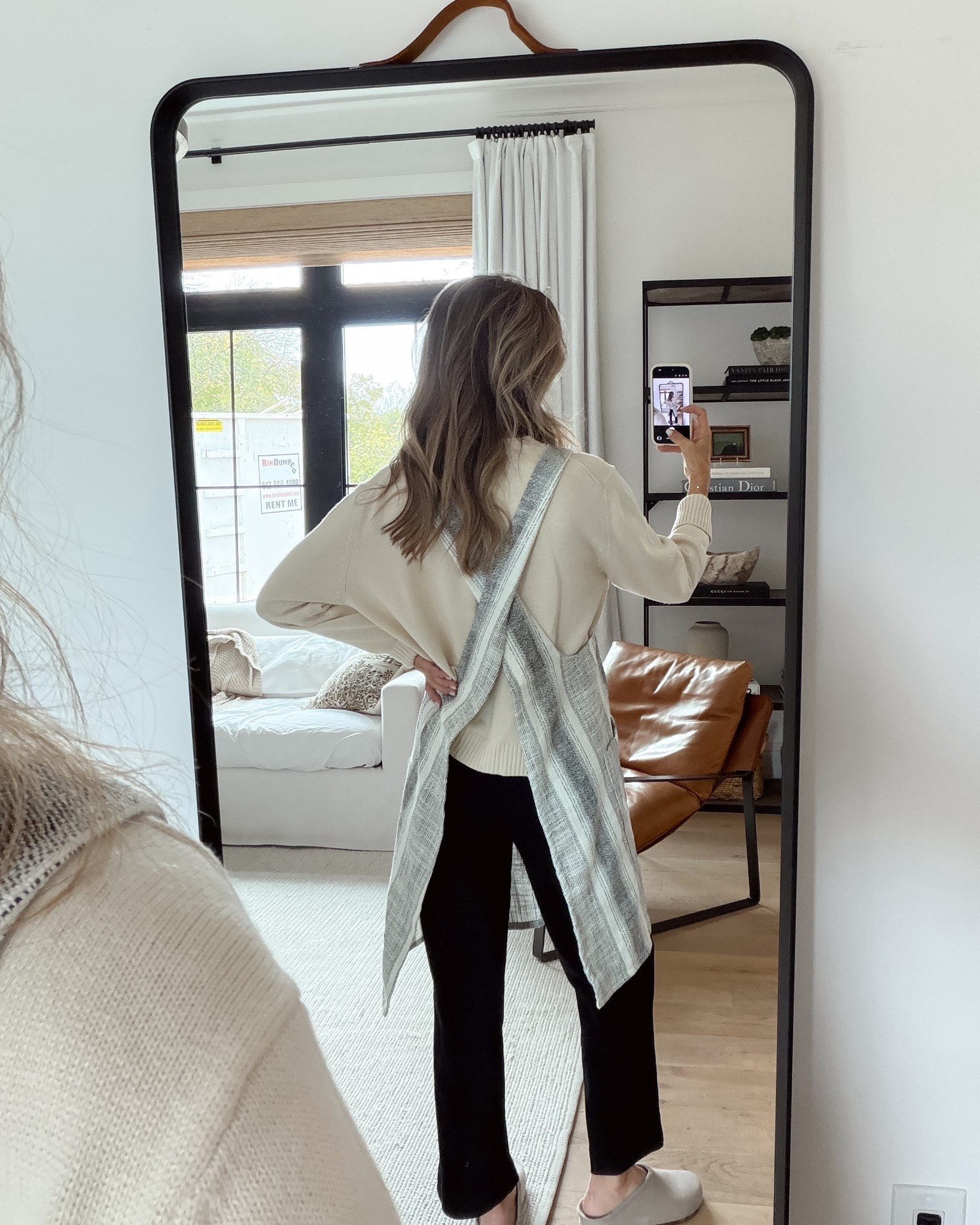 I love this SurLaTable apron! Textured  material, no ties, elevated comfort in the kitchen! (Black Friday up to 65% off on their site!) 
-Jenni Kayne Fynn Cotton sweater XS 
-Frank and Eileen Derry pull on pants! 
-clogs with support TTS 

#LTKOver40 #LTKHoliday #LTKCyberWeek