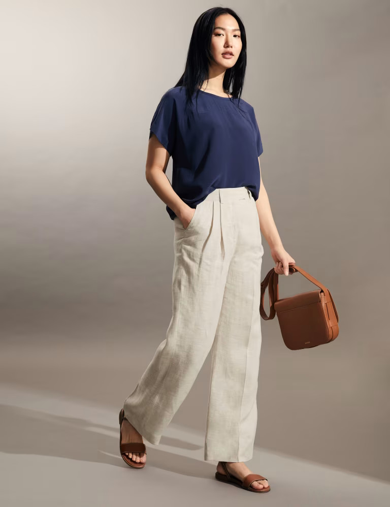 Pure Linen Trousers | Marks & Spencer (UK)