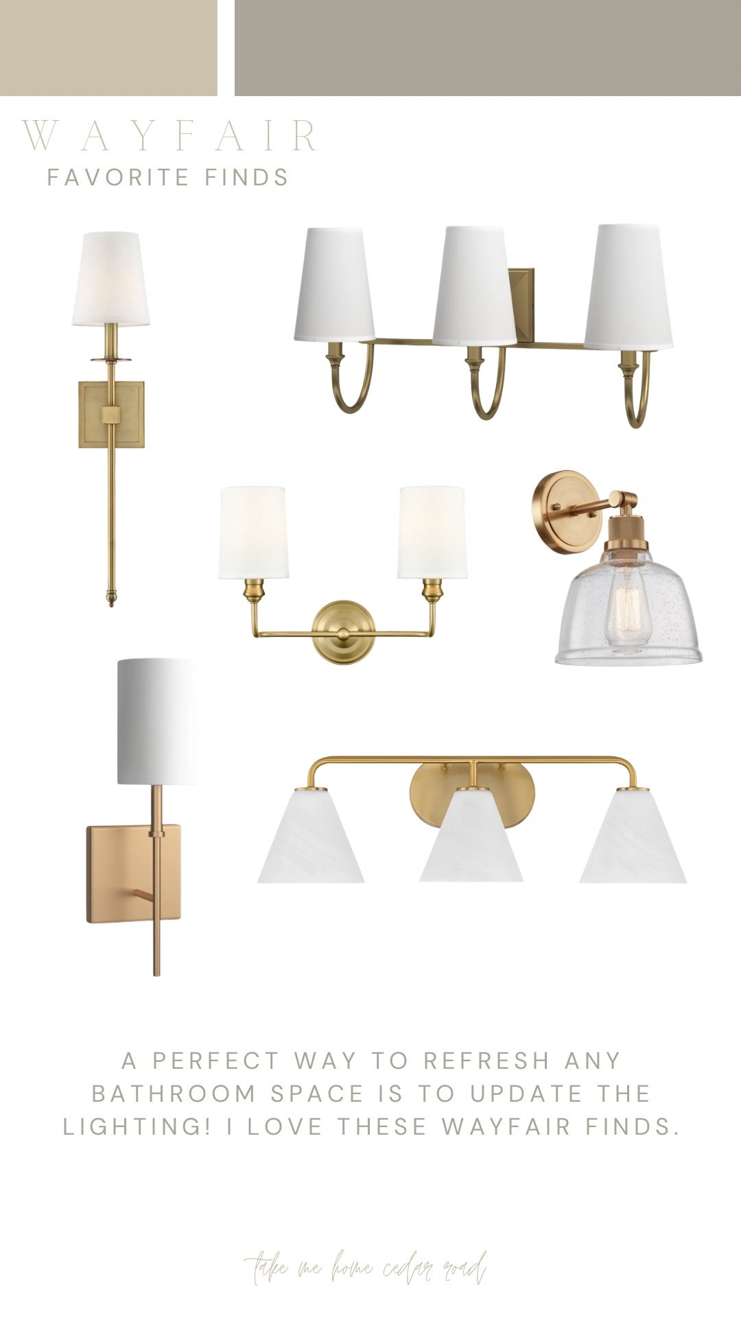 @Wayfair has so many vanity lighting choices! Loving these warm brass, champagne bronze options! #ad #wayfair #wayfairpartner

#LTKHome #LTKSaleAlert