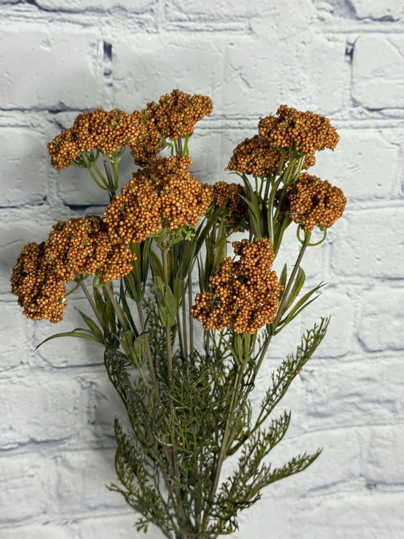 Queen Anne’s Lace & Dark Brown Fall Berry Bundle – 3 Stems, 26.5" AU10054 - Etsy | Etsy (Global)