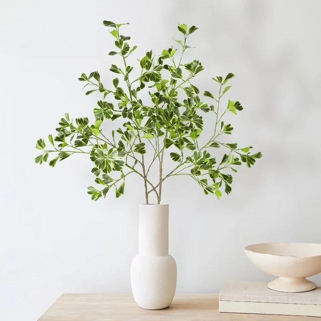 PARMPH 2 pcs Artificial Ficus Branches, 44.5'' White-Edged Heart-shaped Artificial Greenery Decor... | Walmart (US)