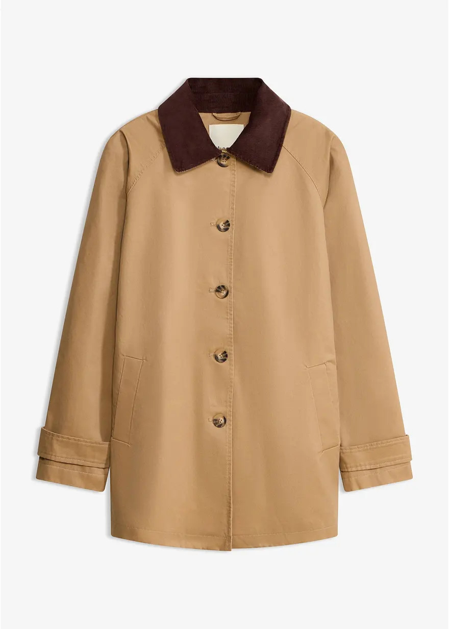 Gewachste \u00dcbergangsjacke mit Cord-Kragen | Bonprix DE