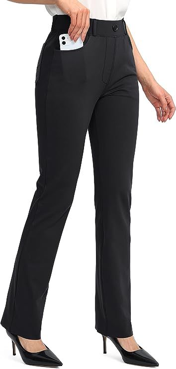 Women's Yoga Dress Pants 28"/30"/32"/34" Stretchy Work Slacks Business Casual Pants for Women Str... | Amazon (US)