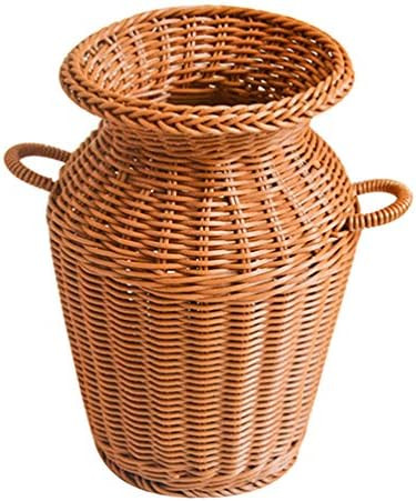 Amazon.com: Cabilock Wicker Vase Rattan Woven Flower Basket Long Rustic Flower Arrangement Holder... | Amazon (US)