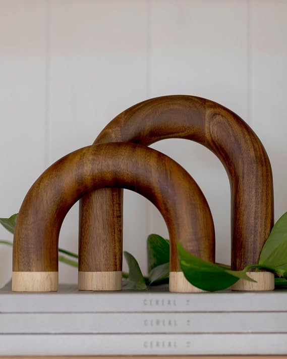 Wood Arch Decorative Objects - Book Shelf Decor Aesthetic, Modern Coffee Table Decor, Home Décor... | Amazon (US)