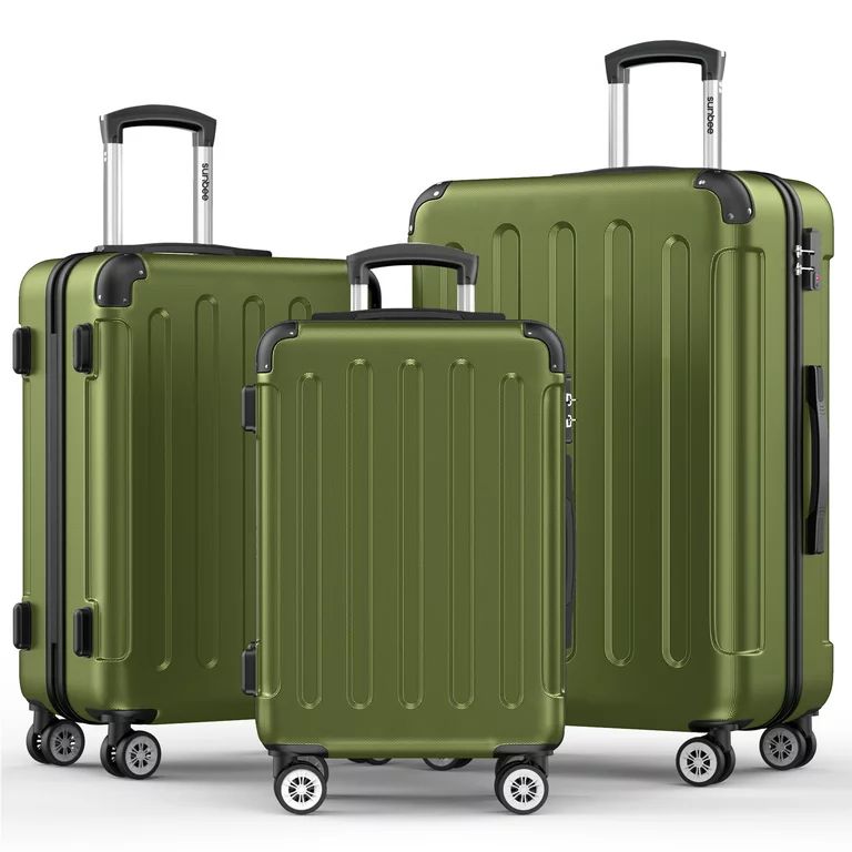 Sunbee 3 Piece Luggage Sets Hardshell Lightweight Suitcase with TSA Lock Spinner Wheels, Olive Gr... | Walmart (US)