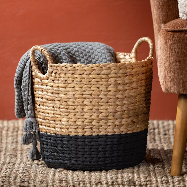 14.5"H Sullivans Bi-Color Banded Woven Baskets Set of 3, Multicolored | Target