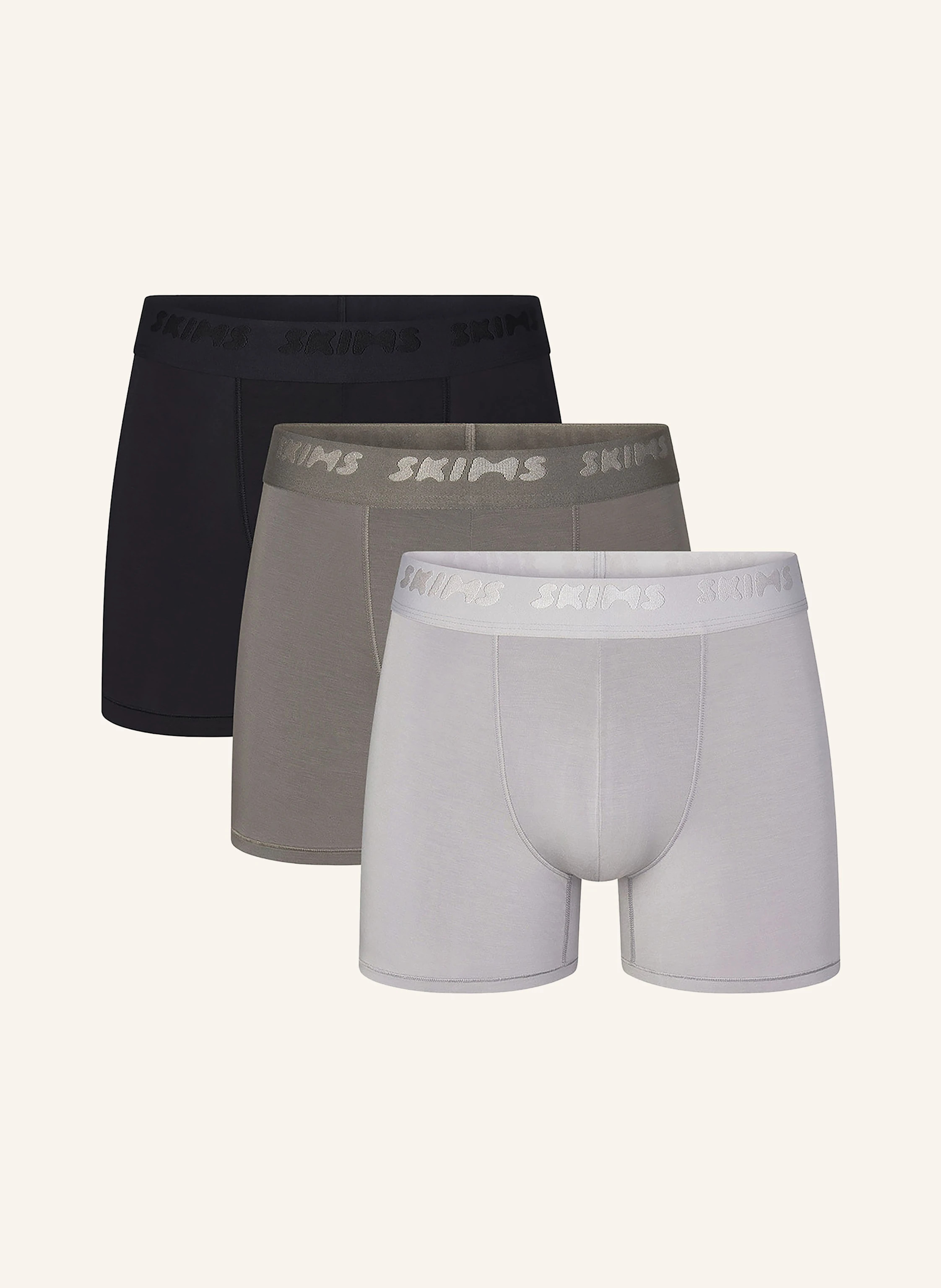SKIMS 3er-Pack Boxershorts SKIMS STRETCH in grau / hellgrau / schwarz | Breuninger (DACH)