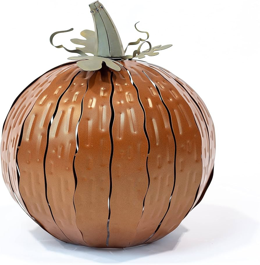 Desert Steel Squatty Pumpkin Luminary - (Small, Orange) - Indoor/Outdoor Fall Holiday Metal Candl... | Amazon (US)