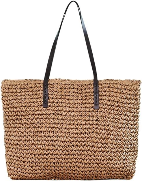 Ayliss Women Straw Woven Tote Large Beach Handmade Weaving Shoulder Bag Handbag | Amazon (US)