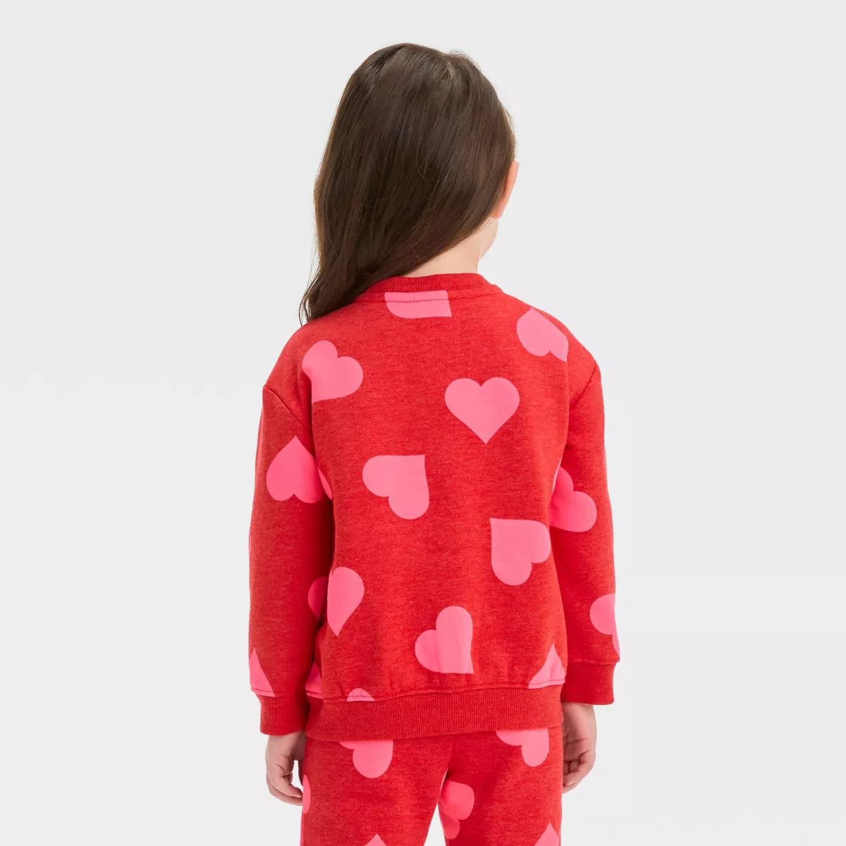 Toddler Girls' Hearts Sweatshirt - Cat & Jack™ Red | Target