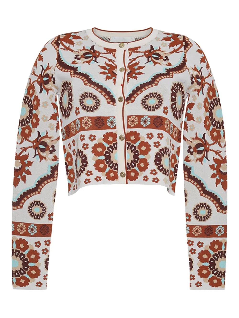 Cara Cara Ila floral-pattern button cardigan - White | Farfetch Global
