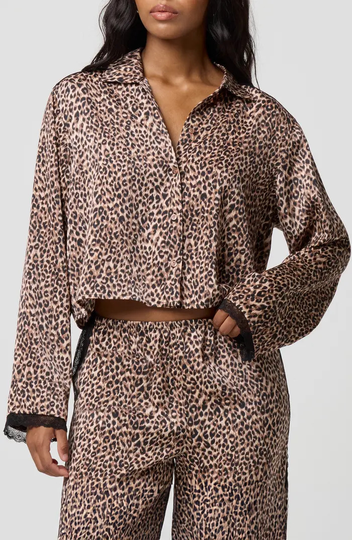 Silky Satin Crop Sleep Shirt | Nordstrom