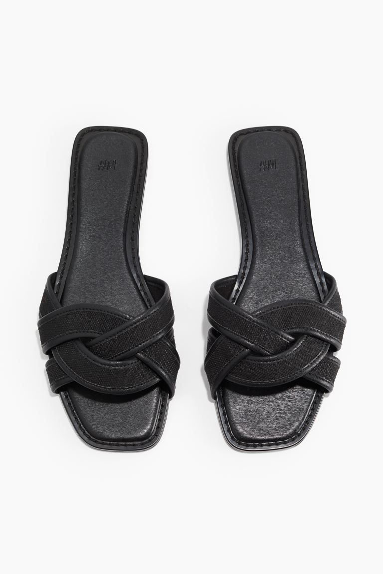 Braided-strap Sandals - Black - Ladies | H&M US | H&M (US + CA)