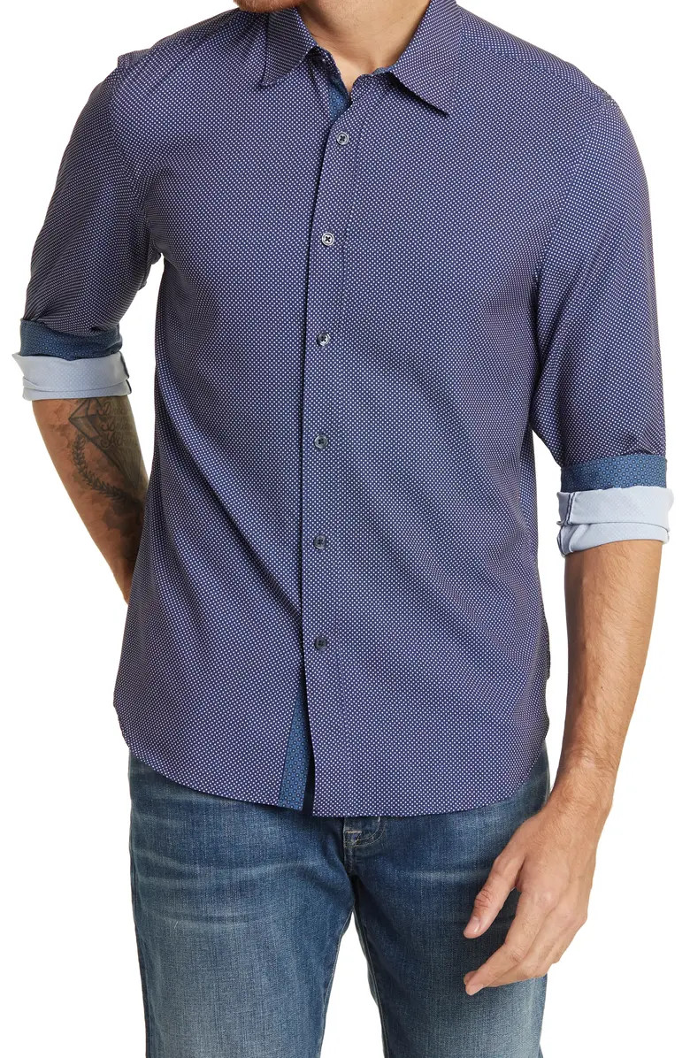 CONSTRUCT Micro Dot 4-Way Stretch Slim Fit Shirt | Nordstromrack | Nordstrom Rack