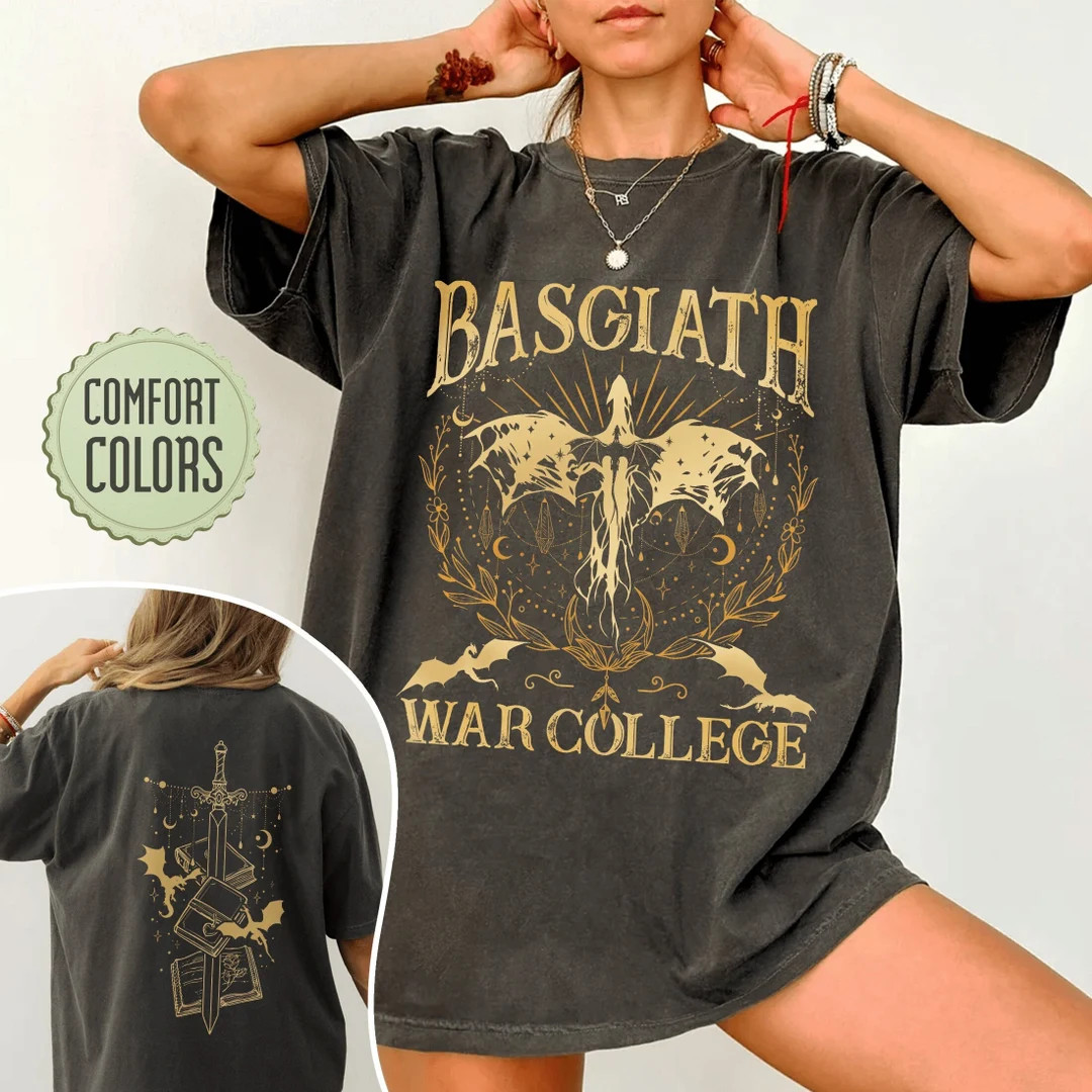 Basgiath War College 2 Sided Comfort Colors Shirt, Fourth Wing Riders Quadrant, Dragon Rider Tshi... | Etsy (US)