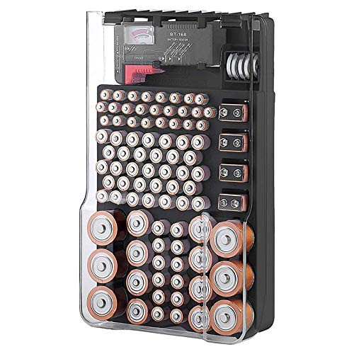 The Battery Storage Case,Organizer with Hinged Clear Cover, with Battery Tester, Holds 93 Batteri... | Amazon (US)