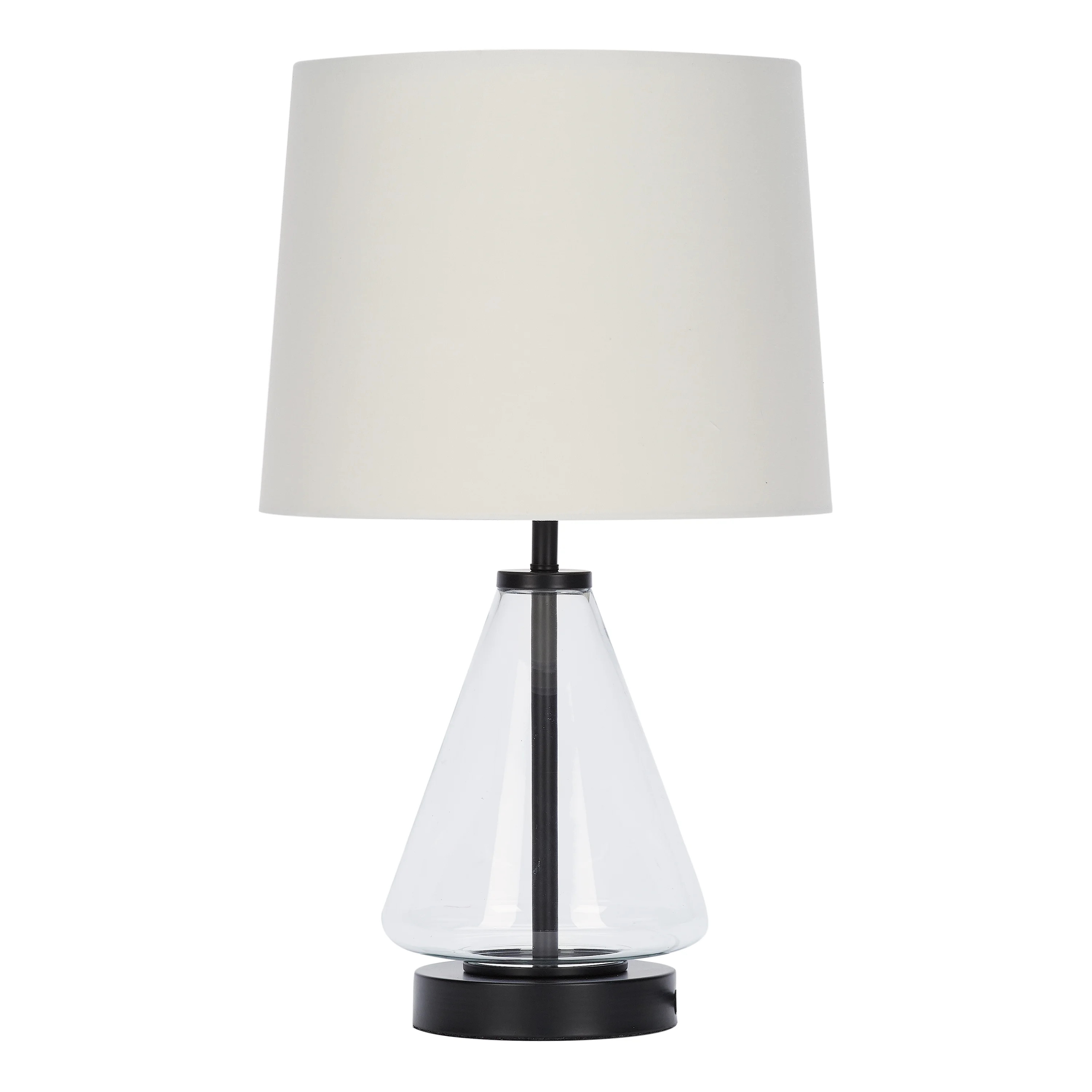Better Homes & Gardens Glass with Black Base Table Lamp, 18" H | Walmart (US)