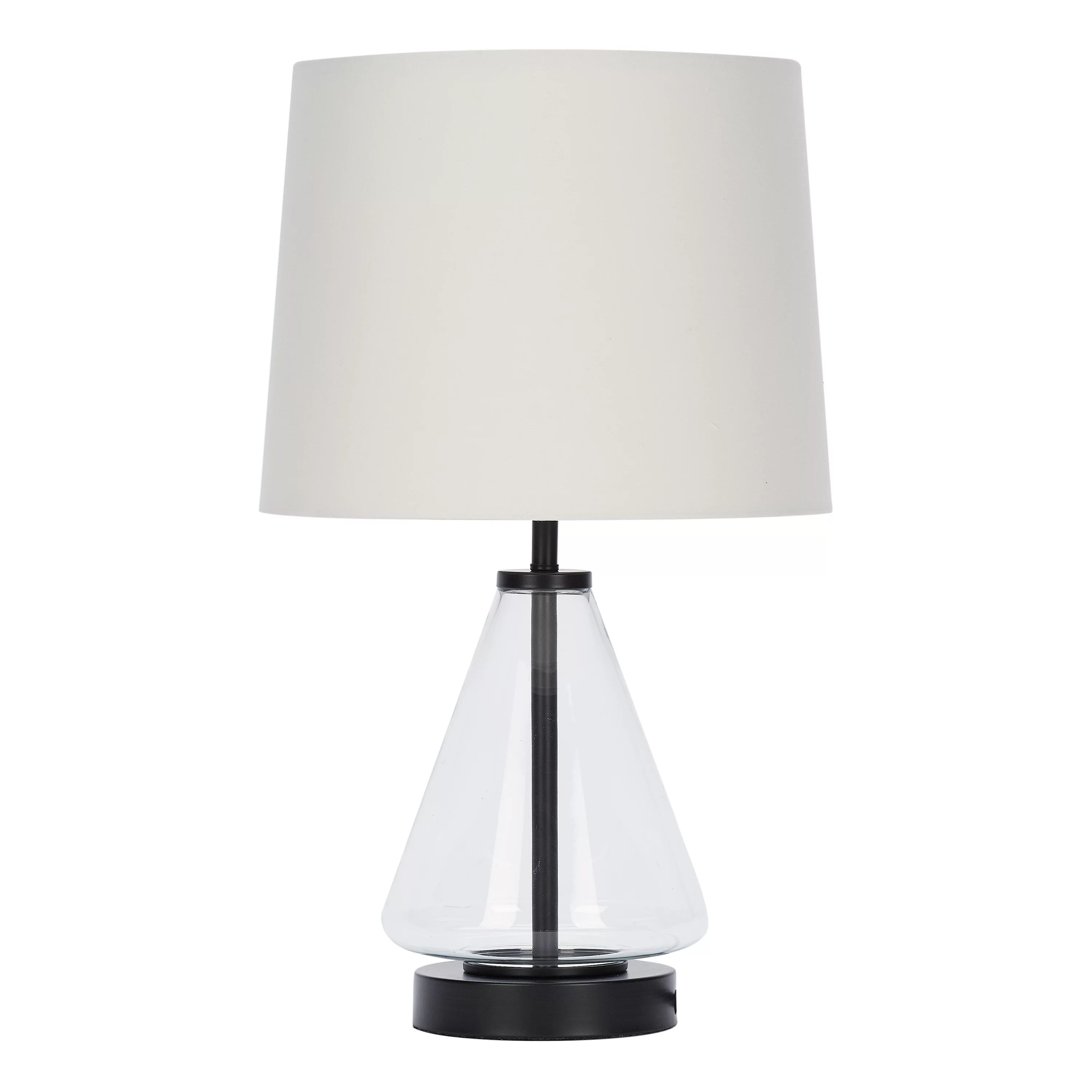 Mainstays Glass with Black Base Table Lamp, 18" H | Walmart (US)