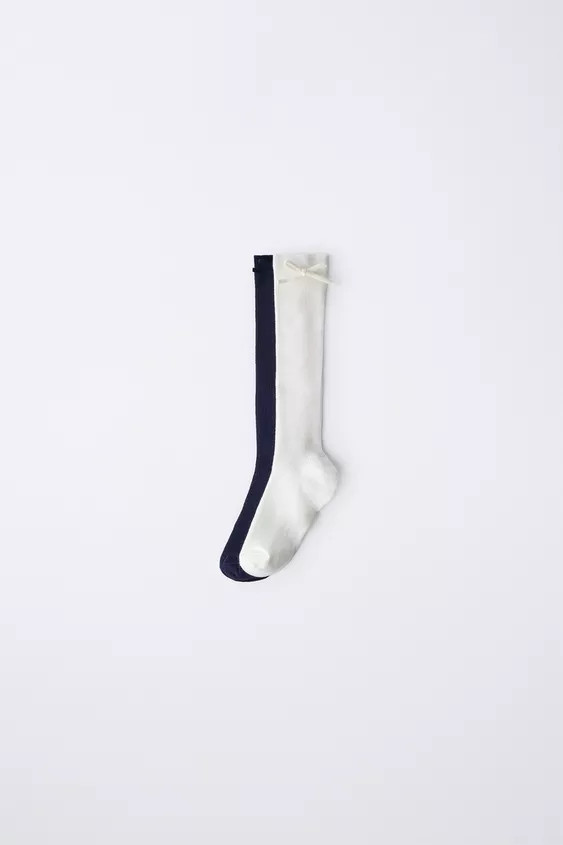 TWO-PACK OF HIGH SOCKS WITH BOW | Zara US