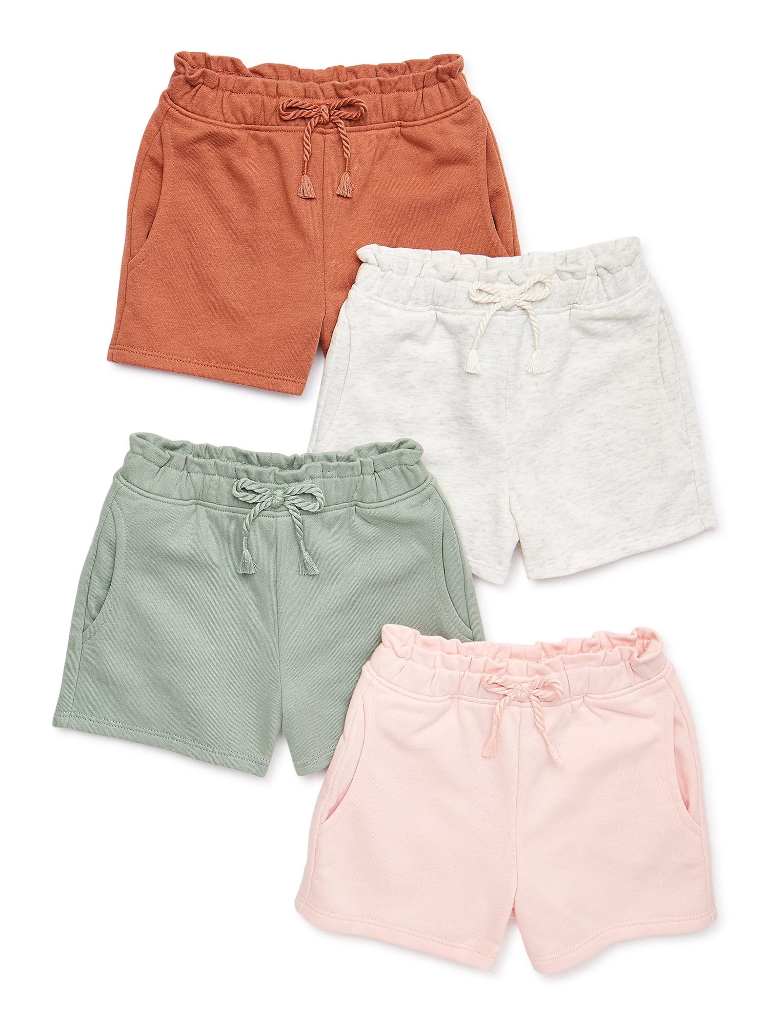 Garanimals Baby and Toddler Girls French Terrycloth Shorts, 4-Pack, Sizes 12 Months- 5T | Walmart (US)