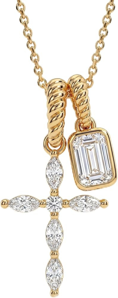 Gold Cross Necklace for Women: 14K Gold Plated Dainty Cross Pendant Non-Tarnish Necklace, Faith C... | Amazon (US)