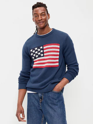 Crew-Neck Flag Sweater | Old Navy (US)