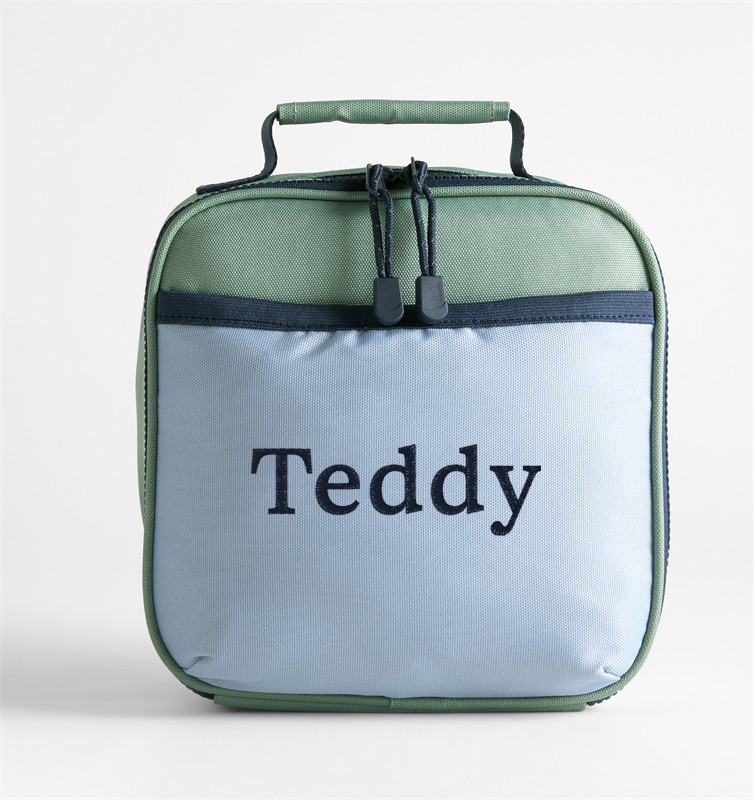 Green and Blue Colorblock Standard Soft Insulated Kids Lunch Box + Reviews | Crate & Kids | Crate & Barrel