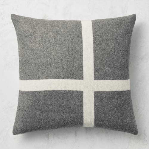 Cashmere & Wool Equestrian Pillow Cover, 22" X 22", Grey | Williams-Sonoma