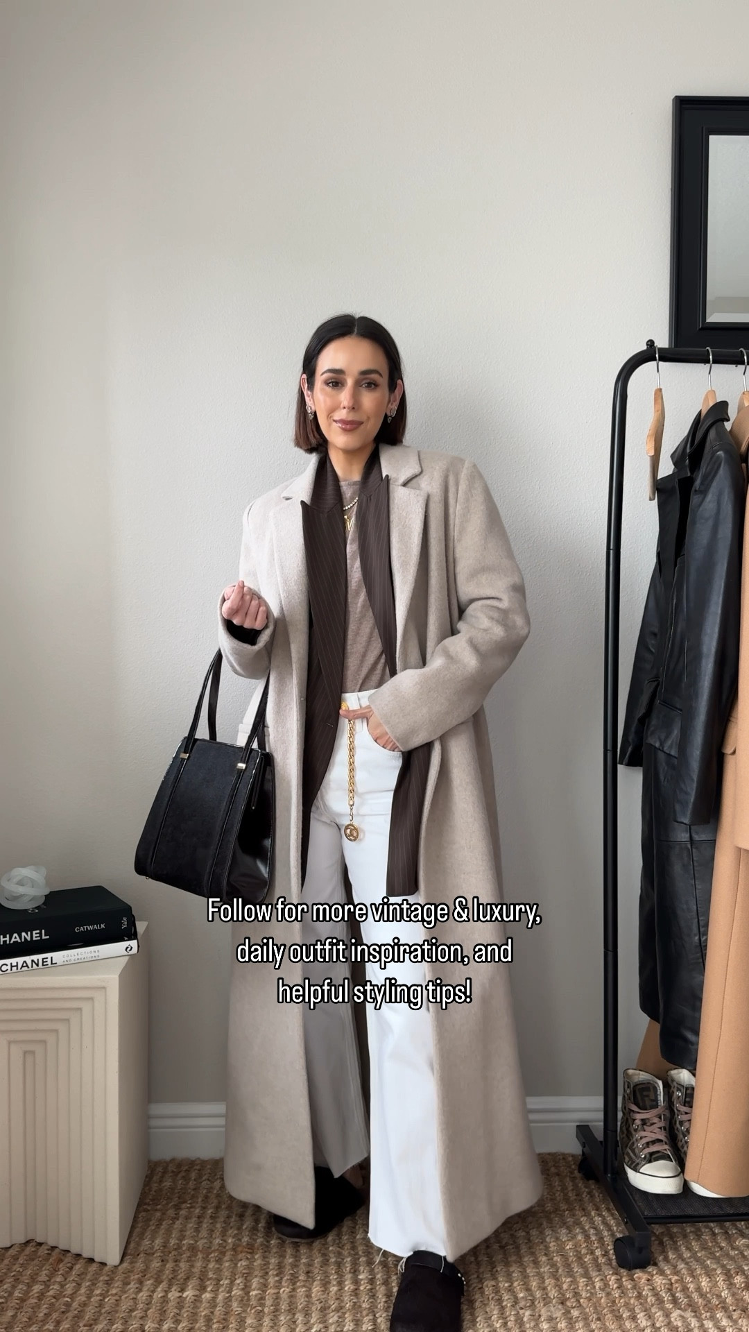 🎥Day 13 of 31 Days of Vintage Series:

👉🏽Follow me @modeetchien for more vintage & luxury handbags, daily outfit inspiration, and helpful styling tips! 



Knit top and jeans: Dé Rococo 
Coat and Clogs: Jenni Kayne (NAT15 for 15% off)
Initial Necklace: Aureum Collective (NATALIE20 for 20% off)
Tennis Necklace and Earrings: Dorsey
Blazer: The Frankie Shop
Bag: Vintage Tom Ford Gucci
Chain Belt: Vintage CC

vintage style, luxury style, fashion style tips, how to style vintage, how to wear vintage, how to style, how to shop, styling tips, daily outfit inspiration, ootd, vintage luxury, winter outfit inspiration, GRWM, get ready with me, petite outfits, vintage accessories, style challenge, neutral winter outfits ideas 

#vintageshopping #vintagefinds
#vintagestyle #vintagedesigner #vintagefashion #ootdinspo
#handbaglover #handbaglovers #tomfordgucci #tomford #gucci #vintagegucci #stylechallenge #chainbelt #vintagebelt #maxicoat #winteroutfitinspo #neutralwinteroutfit #90svintage #90sfashion #90sstyle #styletips #luxuryvintage 

#LTKshoecrush #LTKstyletip #LTKVideo