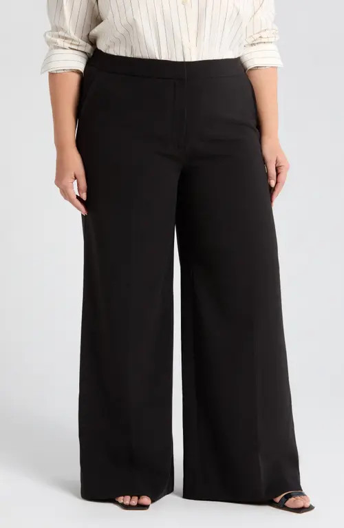Nordstrom The Lennox Wide Leg Trousers in Black at Nordstrom, Size 14 | Nordstrom