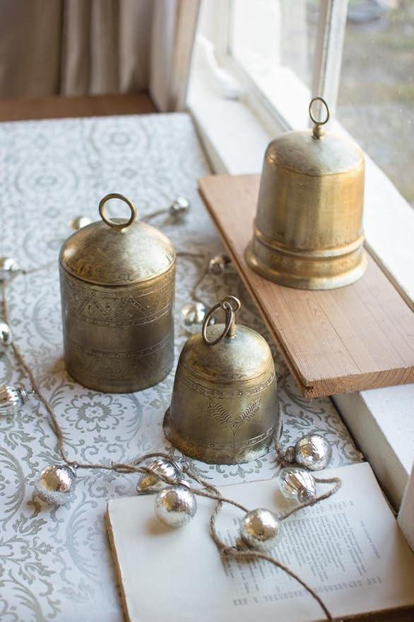 Kalalou NMAN1025 Set of Three Bells, Gold | Amazon (US)
