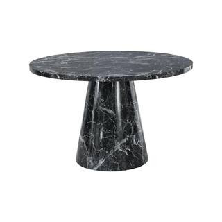 Serenity 48 in. L Black/White Faux Marble Round Dining Table (Seats 4) | The Home Depot