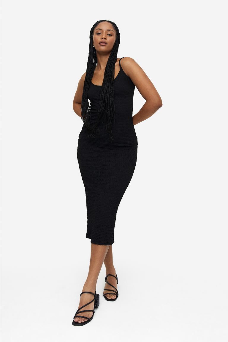 Crinkled Jersey Dress - Black - Ladies | H&M US | H&M (US + CA)