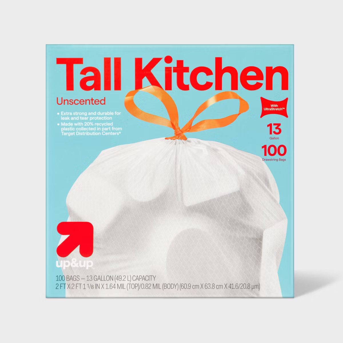 UltraStretch Tall Kitchen Drawstring Trash Bags - Unscented - 13 Gallon - up&up™ | Target