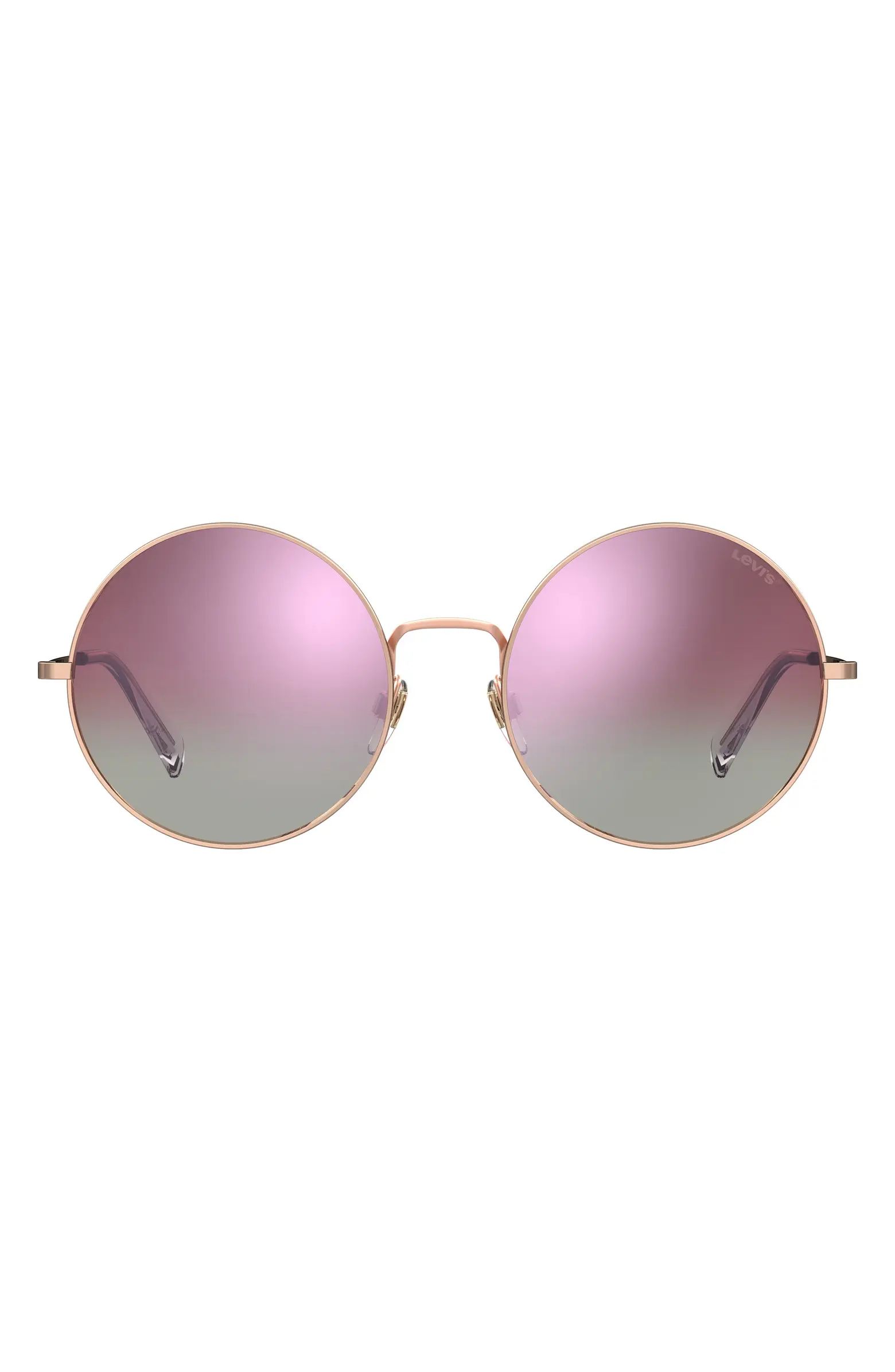 58mm Mirrored Round Sunglasses | Nordstrom
