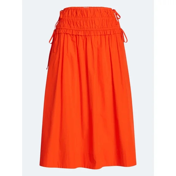 Free Assembly Women's and Women's Plus Smocked Drawstring Cotton Maxi Skirt, Sizes XS-4X | Walmart (US)
