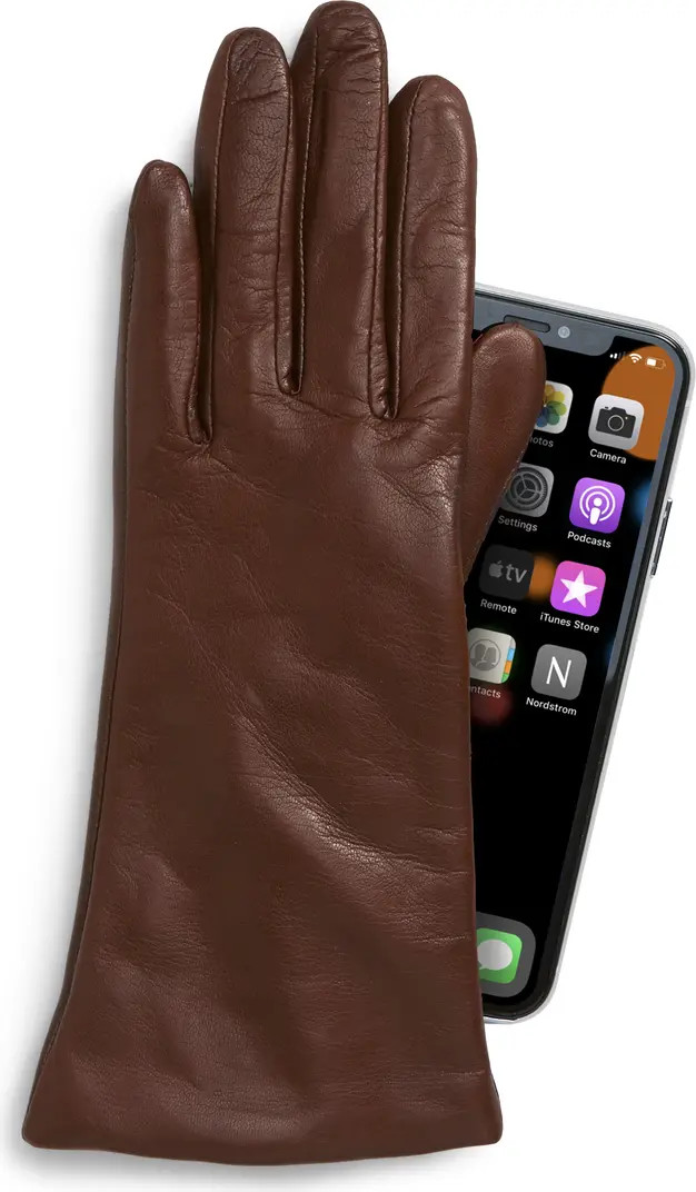 Cashmere Lined Leather Touchscreen Gloves | Nordstrom