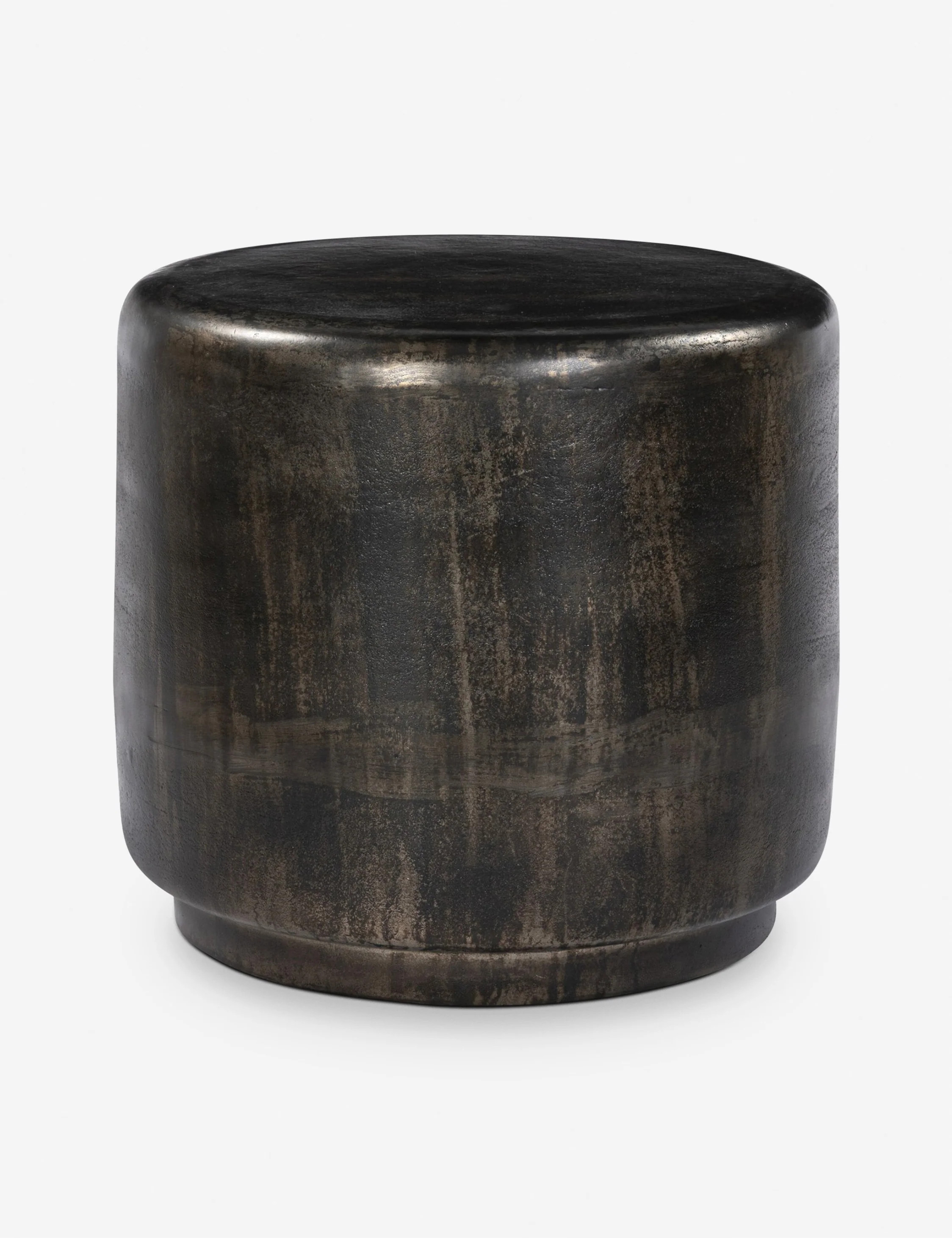 Venetia Indoor / Outdoor Round Side Table by Amber Lewis x Four Hands, Distressed Bronze | Lulu and Georgia 