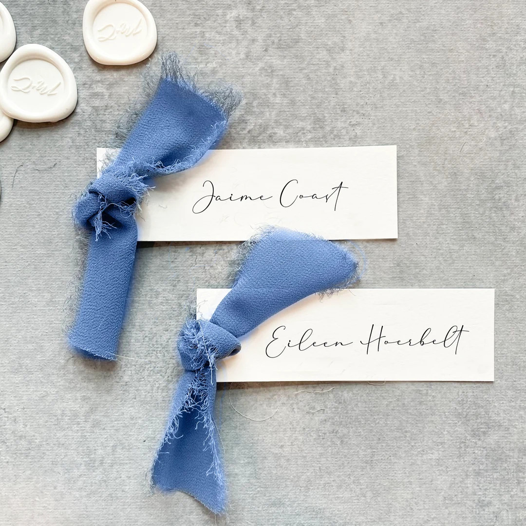 Dusty Blue Place Cards for Wedding, Elegant Place Cards Wedding Printed, Minimalist Name Card, Sl... | Etsy (US)