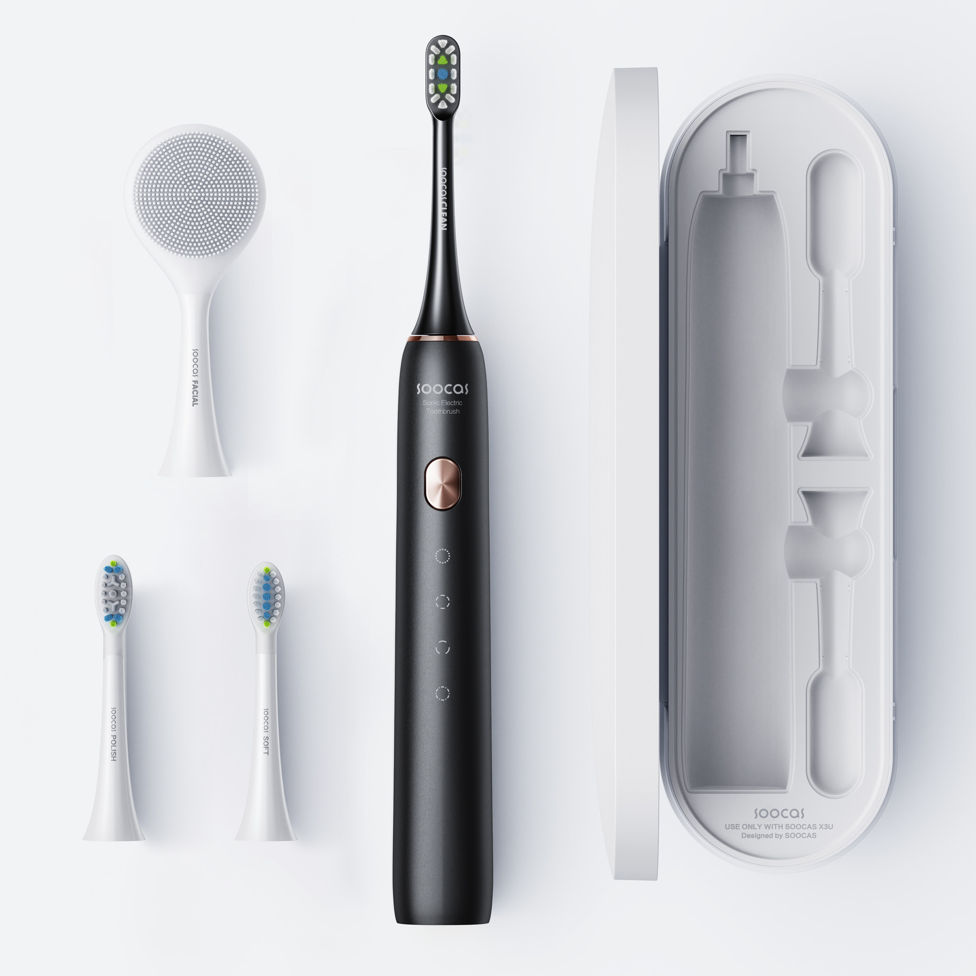 Soocas Electric Toothbrush for Adults, Rechargeable Power Sonic Toothbrush, X3U Black - Walmart.c... | Walmart (US)