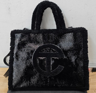Telfar x UGG Leather Shopping Tote Bag Black -15"w, 12"H, 5"D. | eBay US