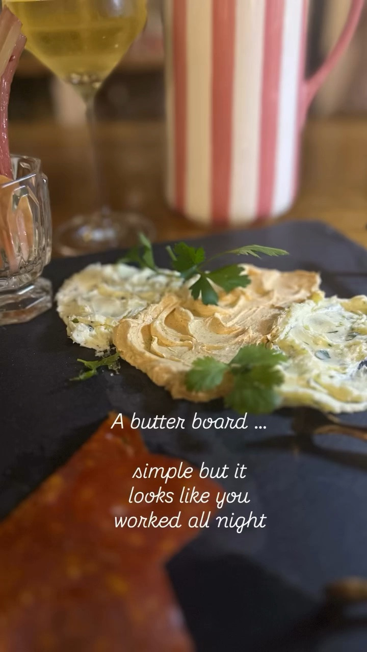 Week 2 of my Farm to Feed series featuring @2_dog_farms farm box and @sparrow_gardens sourdough bread.  This week I prepped all my veggies and I’m stepping up to the challenge of not wasting anything.  I made croutons out of my leftover bread.  A cilantro lime finishing salt that you’ll be seeing more of (appeals to all of your senses). My air fried turkey breast (you HAVE to try it). 2 more compound butters to go with last weeks spring onion butter (the sweet potato one was a surprise). Even took the stems from cilantro and the limes I zested and used in a spa water.  Relaxed with wine and the butter board after all of that work.  Ready for my week.