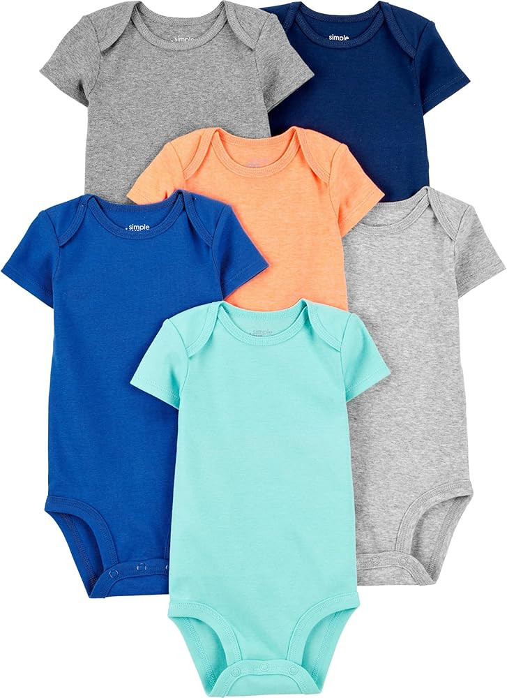 Simple Joys by Carter's Baby Boys' 6-Pack Short-Sleeve Bodysuit | Amazon (US)